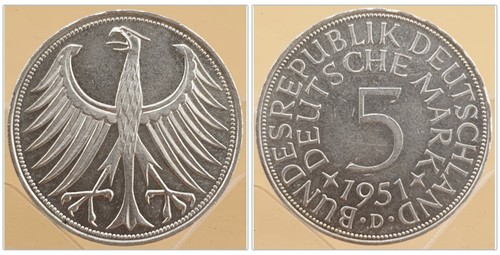 Brd deutsche mark 1951 - 5,