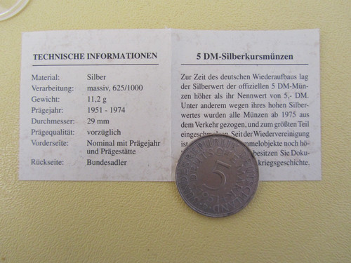 1951 silber kursmünze - -, 5